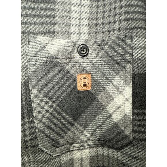 Coleman black fleece sherpa lined button down shacket mens XXL outdoors chore - Picture 3 of 7